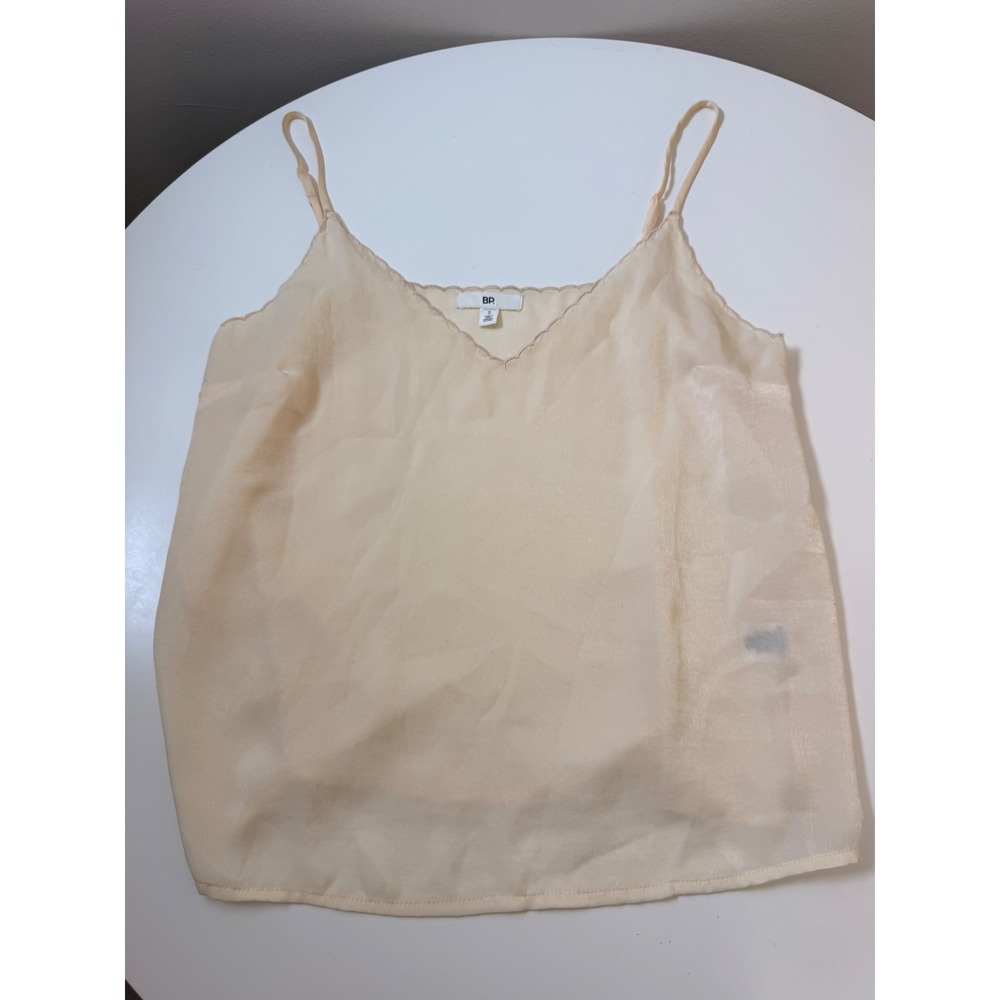 BP. Camisole Women‎ Size S Champagne Excellent Scalloped V-Neck Spaghetti Strap